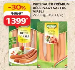 Auchan Wiesbauer Prémium Bécsi vagy Sajtos Virsli ajánlat