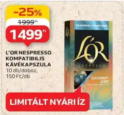 Auchan L'OR Nespresso kompatibilis kávékapszula ajánlat