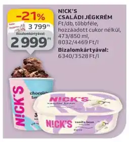 Auchan N!CK’S CSALÁDI JÉGKRÉM ajánlat