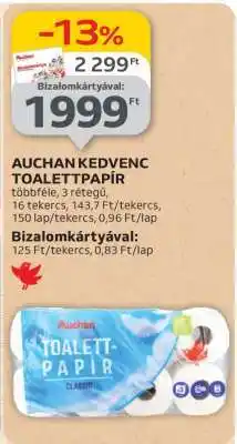 Auchan AUCHAN KEDVENC TOALETTAPÍR ajánlat