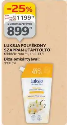 Auchan Luksja Folyékony Szappan Utántöltő ajánlat
