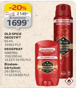 Auchan Old Spice Deostift & Deospray ajánlat