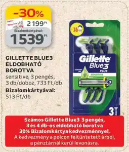 Auchan Gillette Blue3 eldobható borotva ajánlat