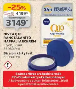 Auchan NIVEA Q10 RÁNCTALANÍTÓ NAPPALI ARCKRÉM ajánlat