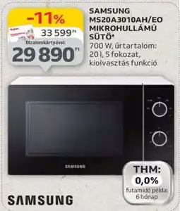 Auchan Samsung MS20A3010AH/EO Mikrohullámú Sütő ajánlat
