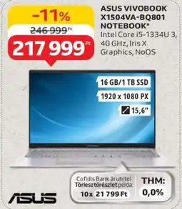Auchan ASUS VIVOBOOK X1504VA-BQ801 NOTEBOOK ajánlat