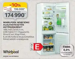 Auchan WHIRLPOOL W5821EW2 ALULFAGYASZTÓS HŰTŐSZEKRÉNY ajánlat