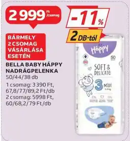 Auchan Bella Baby Happy Nadrágpelenka ajánlat