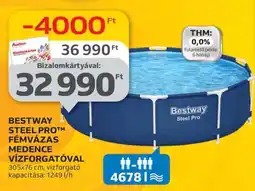 Auchan BESTWAY STEEL PRO FÉMVÁZAS MEDENCE VÍZFORGATÓVAL ajánlat