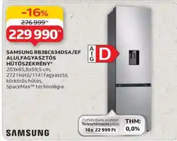 Auchan Samsung RB38C634DSA/EF Alulfagyasztós Hűtőszekrény ajánlat