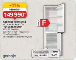 Auchan GORENJE RK6191ES4 ALULFAGYASZTÓS HŰTŐSZEKRÉNY ajánlat