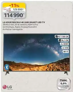 Auchan LG 43UR78GC0LK 4K UHD SMART LED TV ajánlat