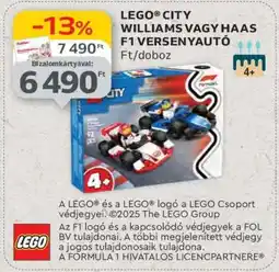 Auchan LEGO CITY WILLIAMS VAGY HAAS F1 VERSENYAUTÓ ajánlat