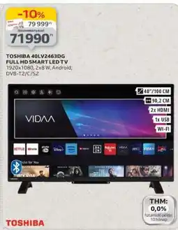 Auchan TOSHIBA 40LV2463DG FULL HD SMART LED TV ajánlat