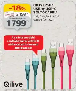 Auchan QILIVE 25P2 USB-A-USB-C TÖLTŐKÁBEL ajánlat