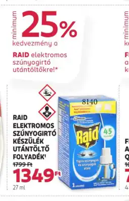 Rossmann Raid Elektromos szúnyogirtó készülék utántöltő folyadék ajánlat