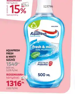 Rossmann Aquafresh fresh & Minty szájvíz ajánlat