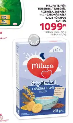 Milupa Tejpép, tejberizs, tejbegríz, rizskása
