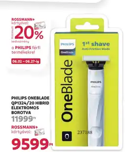 Rossmann Philips Oneblade QP1324/20 hibrid elektromos borotva ajánlat