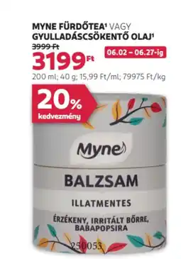 Rossmann Myne Fürdőtea vagy gyulladáscsökentő olaj ajánlat