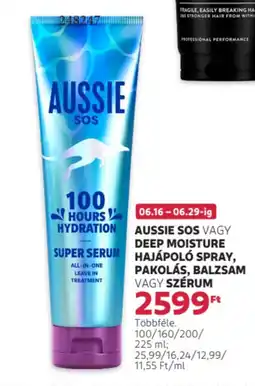 Rossmann Aussie Sos vagy deep moisture hajápoló spray ajánlat