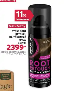 Rossmann Syoss Root retouch hajtőszínező spray ajánlat