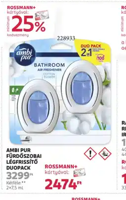 Rossmann Ambi pur fürdőszobai légfrissítő duopack ajánlat