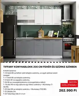 BRW Bútorház Tiffany konyhablokk 200 cm fehér és szürke ajánlat