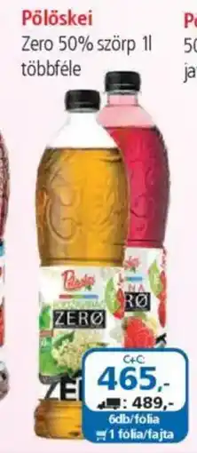 ÁRKLUB Pölöskei Zero 50% szörp ajánlat