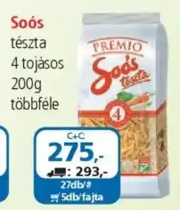 ÁRKLUB Soós tészta ajánlat