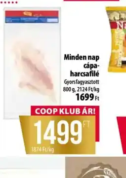 Coop Minden nap cápa-harcsafilé ajánlat