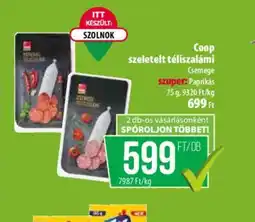Coop Coop szeletelt téliszalámi ajánlat