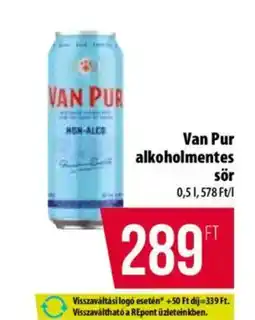 Coop Van Pur alkoholmentes sör ajánlat