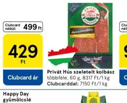 Tesco Privát Hús szeletelt kolbász ajánlat