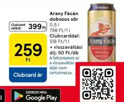 Tesco Arany Fácán dobozos sör ajánlat