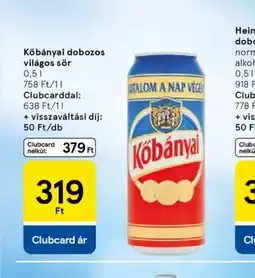 Tesco Kőbányai dobozos világos sör ajánlat
