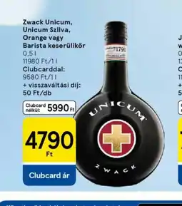 Tesco Zwack Unicum ajánlat