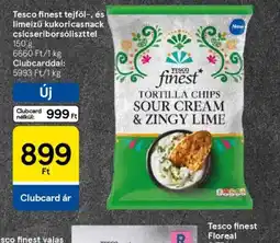 Tesco Tesco Finest tejföl- és limeízű kukoricás snack ajánlat