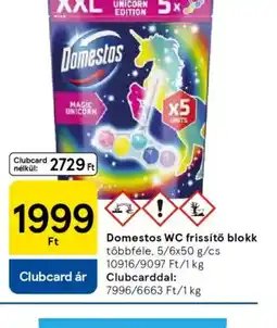 Tesco Domestos WC frissítő blokk ajánlat