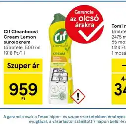 Tesco Cif Cleanboost Cream Lemon súrolkrém ajánlat