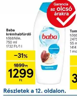 Tesco Baba krémhabfürdő ajánlat