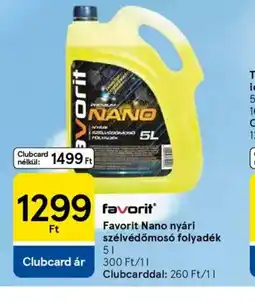 Tesco Favorit Nano nyári szélvédőmos folyadék ajánlat