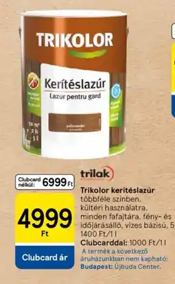 Tesco Trilak Trikolor kerítéslazúr ajánlat