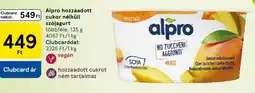 Tesco Alpro hozzáadott cukor nélküli szójagurt ajánlat