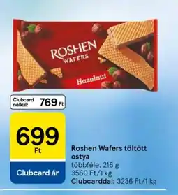 Tesco Roshen Wafers töltött ostya ajánlat