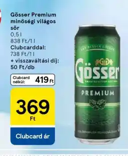 Tesco Gösser Premium minőségi világos sör ajánlat