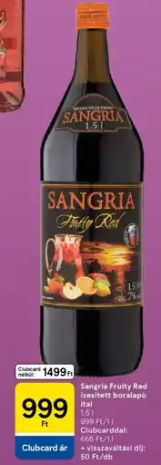 Tesco Sangria Fruity Red ízesített boralapú ital ajánlat