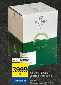 Tesco Feind Birtok Fehér Balatonmelléki Cuvée ajánlat
