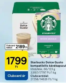 Tesco Starbucks Dolce Gusto kompatibilis kávékapszula ajánlat