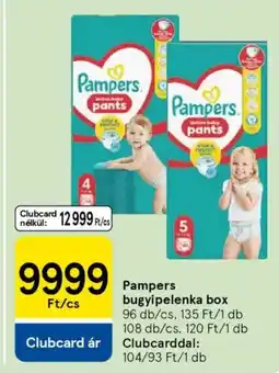 Tesco Pampers bugyipelenka box ajánlat